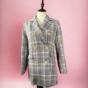 Nasty Gal Plaid Blazer Size M